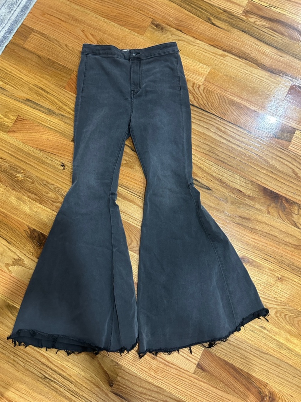 We The Free Black High-Rise Jeans with Raw Hem Accent